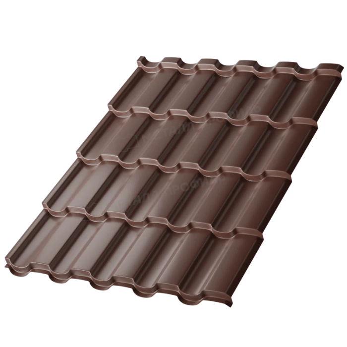 Металлочерепица Металл-Профиль Монтекристо-SL 0,45 VikingMP® RAL 8017 Коричневый шоколад