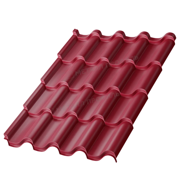 Металлочерепица Металл-Профиль Монтерроса-M 0,5 PURMAN® RAL 3005 Красное вино