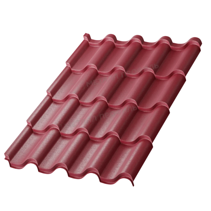 Металлочерепица Металл-Профиль Монтерроса-M 0,5 VikingMP® E RAL 3005 Красное вино